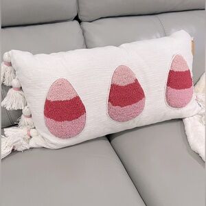 Halloween Pink Candy Corn pillow